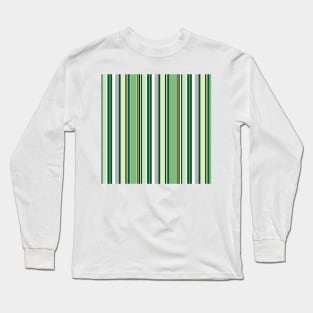 Vertical stripes in green color harmony Long Sleeve T-Shirt